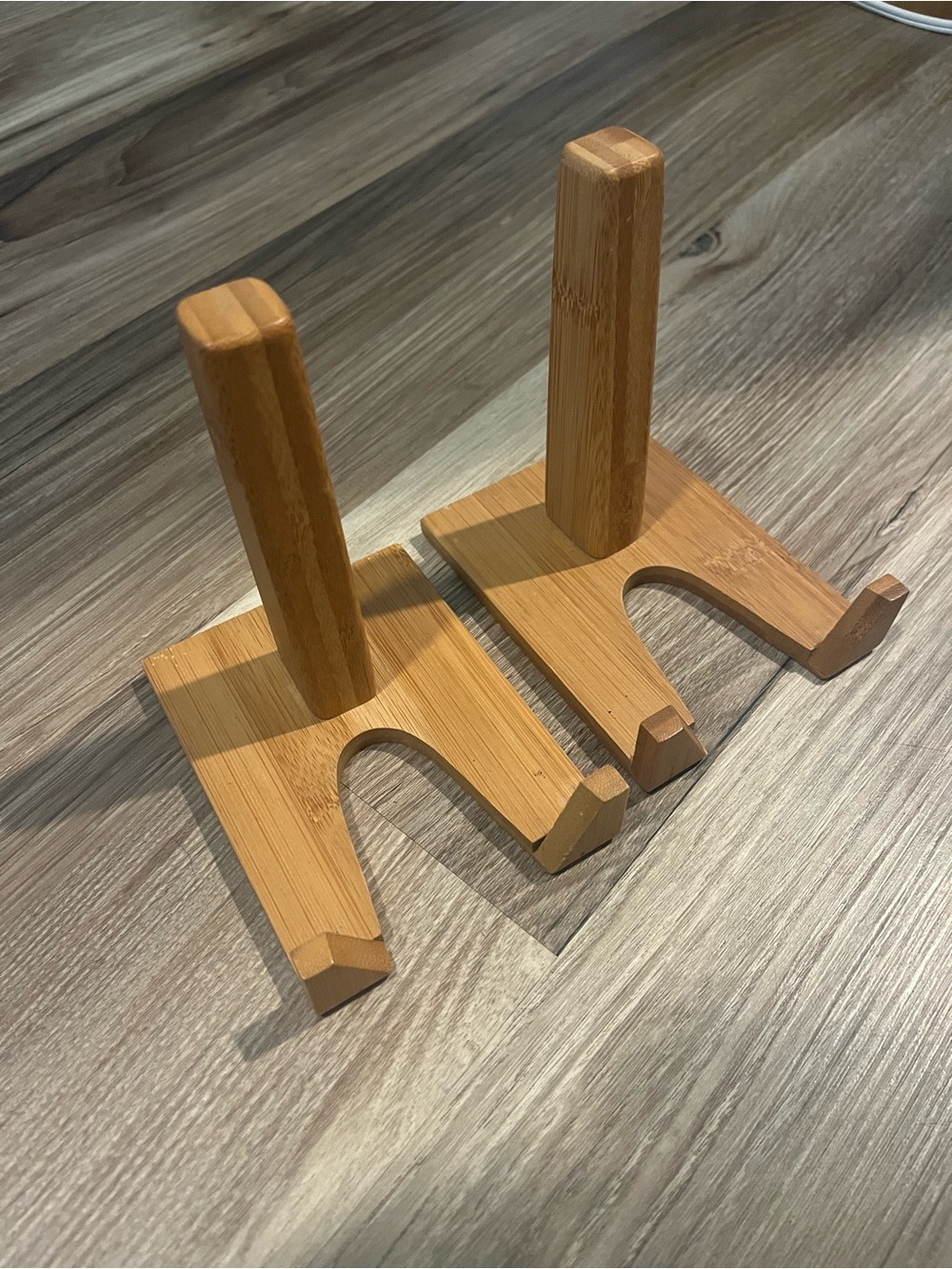 Set of two bamboo card holders